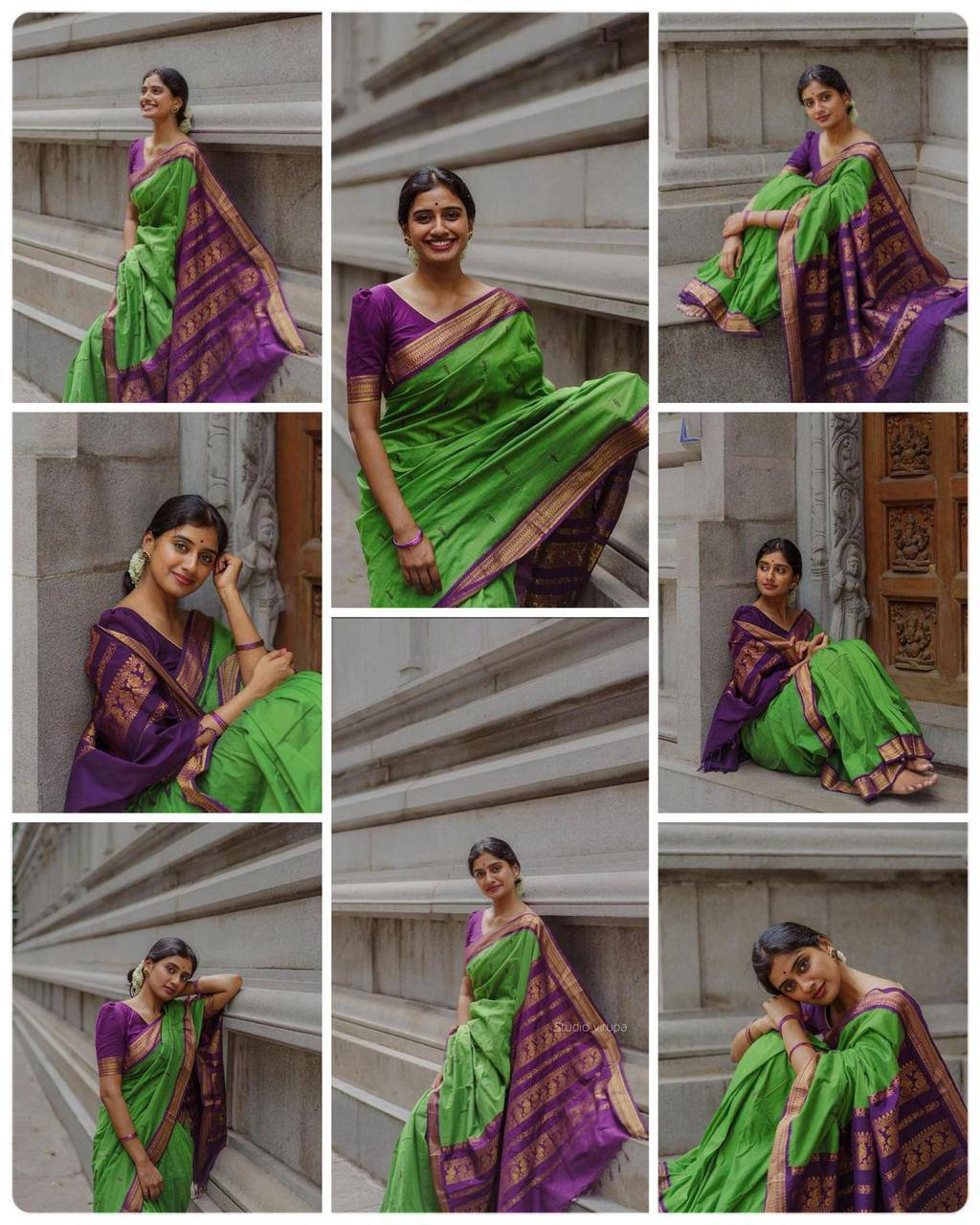 Heavy Drape Organic Banarasi Lichi Silk Wedding Saree