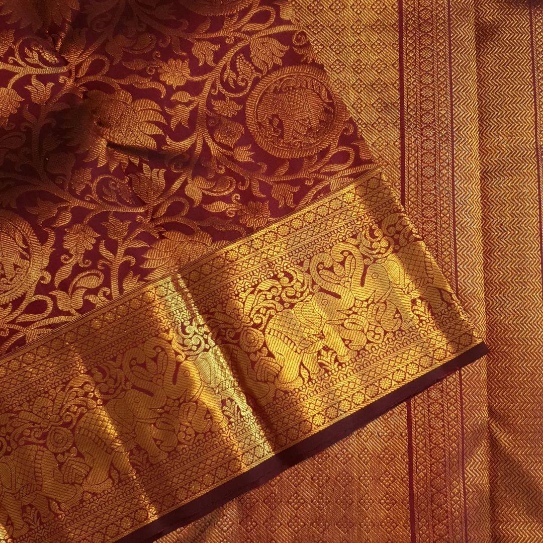 Graceful Organic Banarasi Lichi Silk Wedding Saree