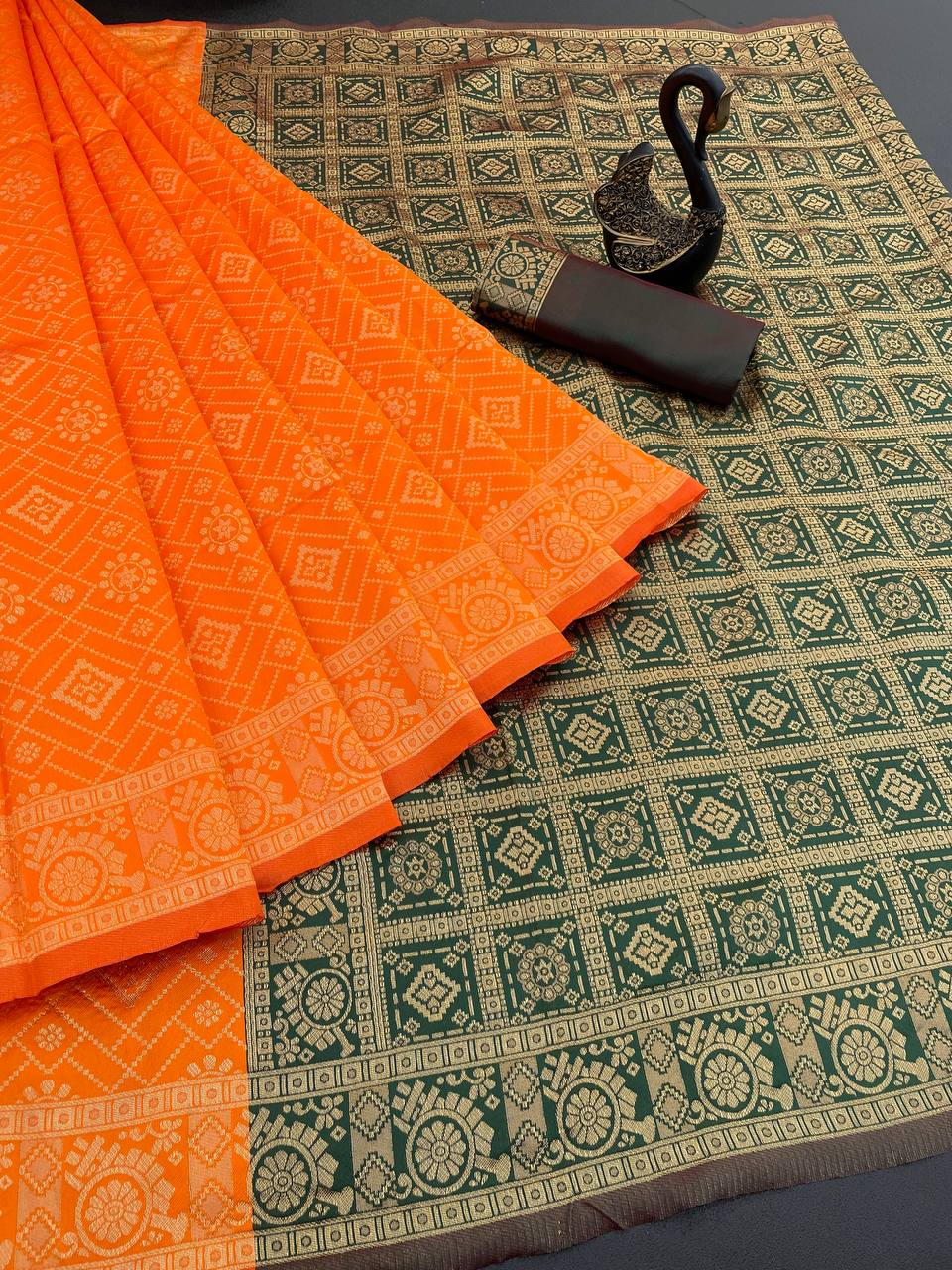 Organic Banarasi Lichi Silk Wedding Saree – Lightweight & Elegant