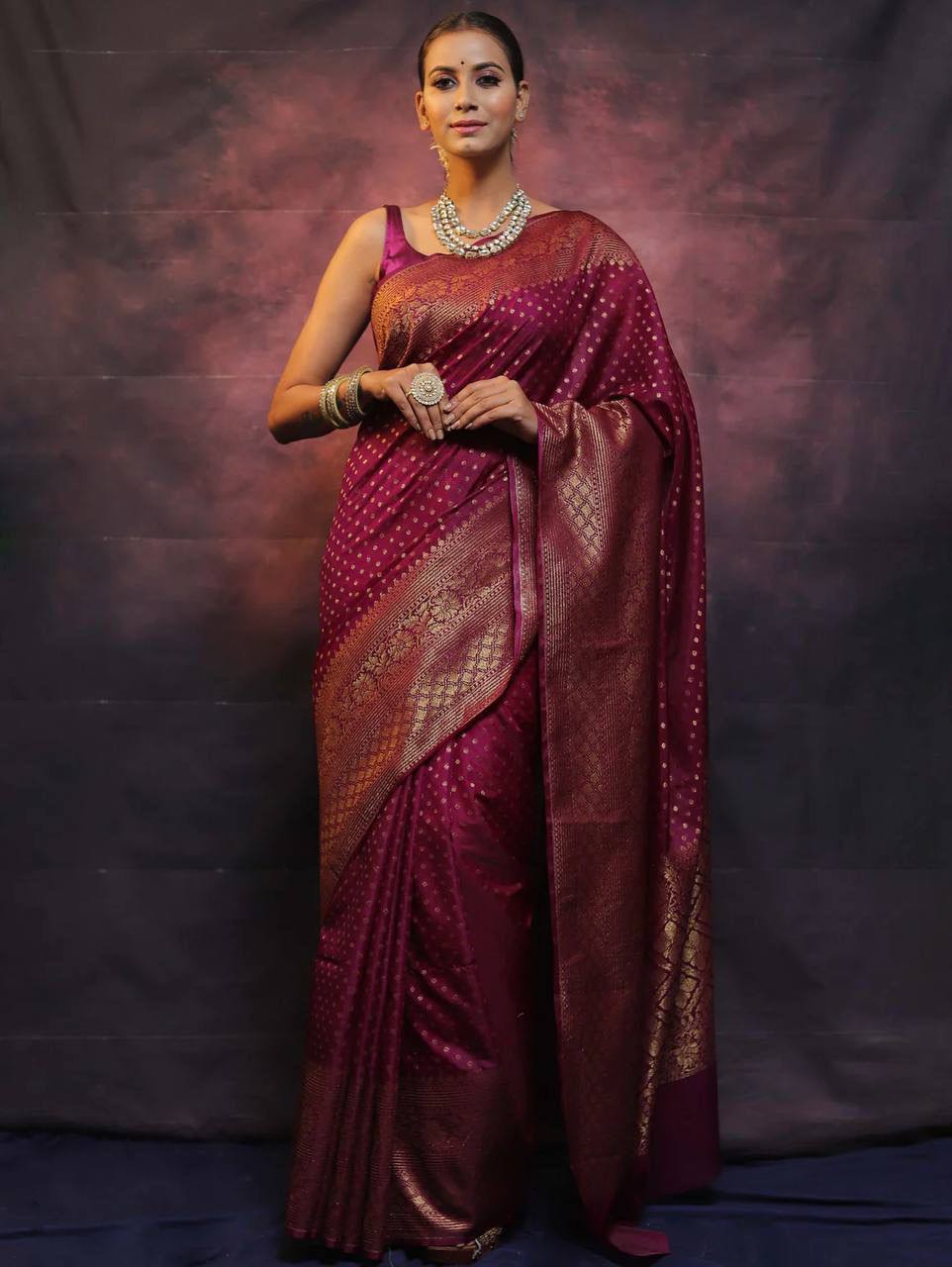 Soft Touch Organic Banarasi Lichi Silk Wedding Saree