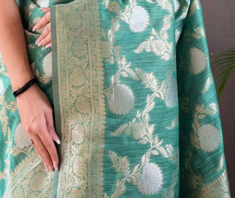 Premium Lilan Slub Soft Cotton Saree with Rich Weaving Blouse