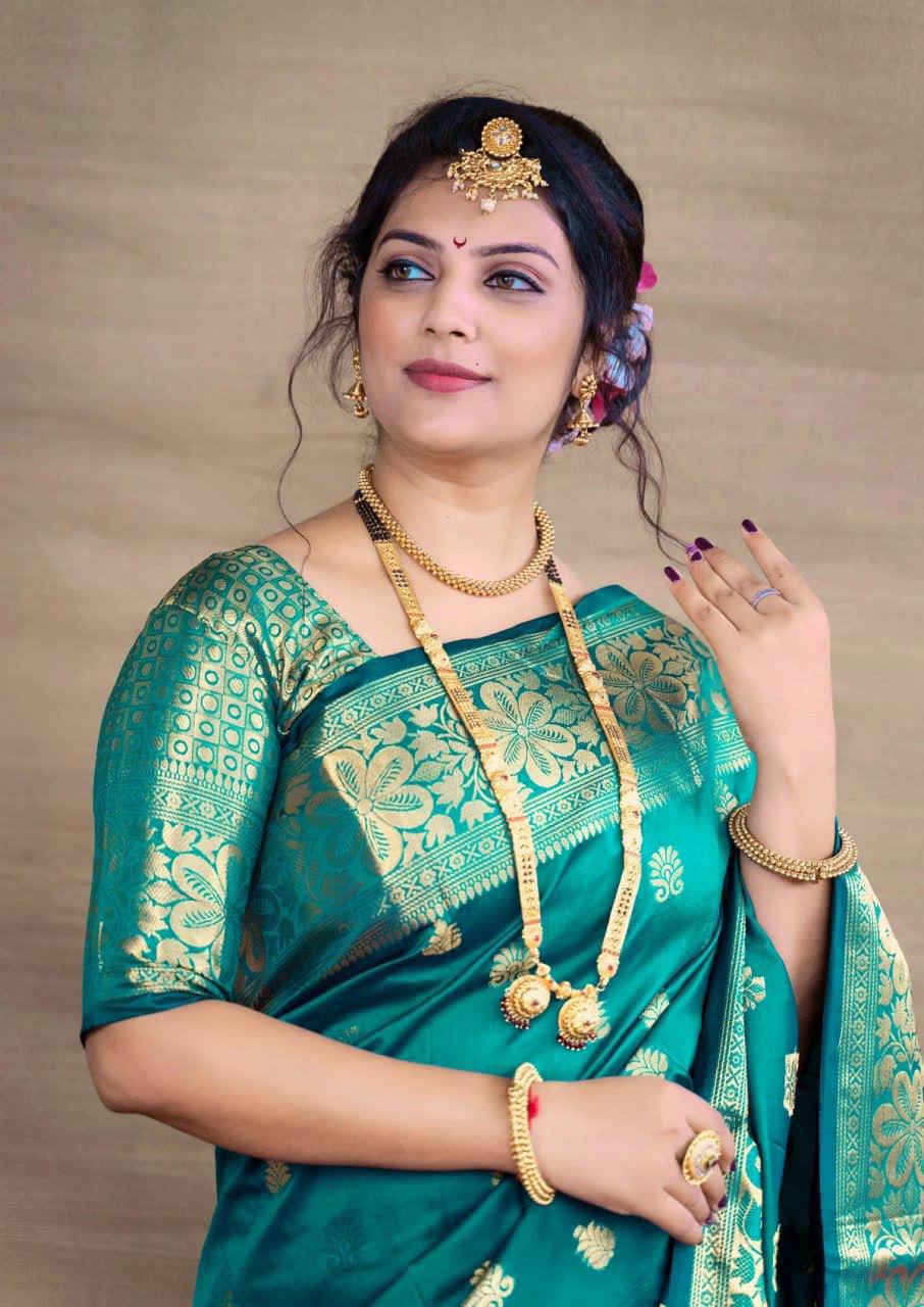 Premium Comfort Organic Banarasi Lichi Silk Wedding Saree