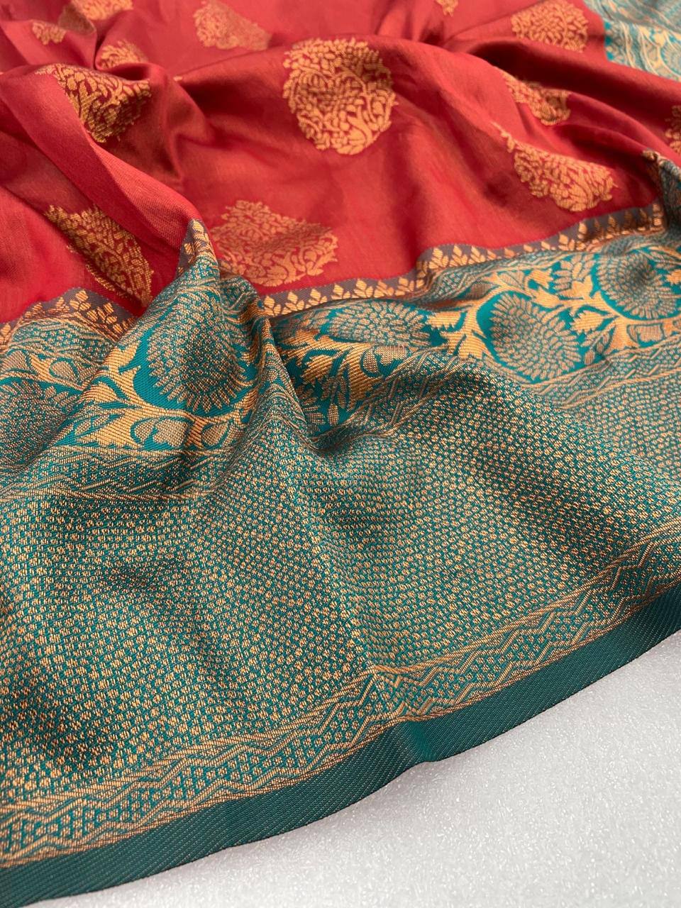 Premium Banarasi Saree in Lichi Silk