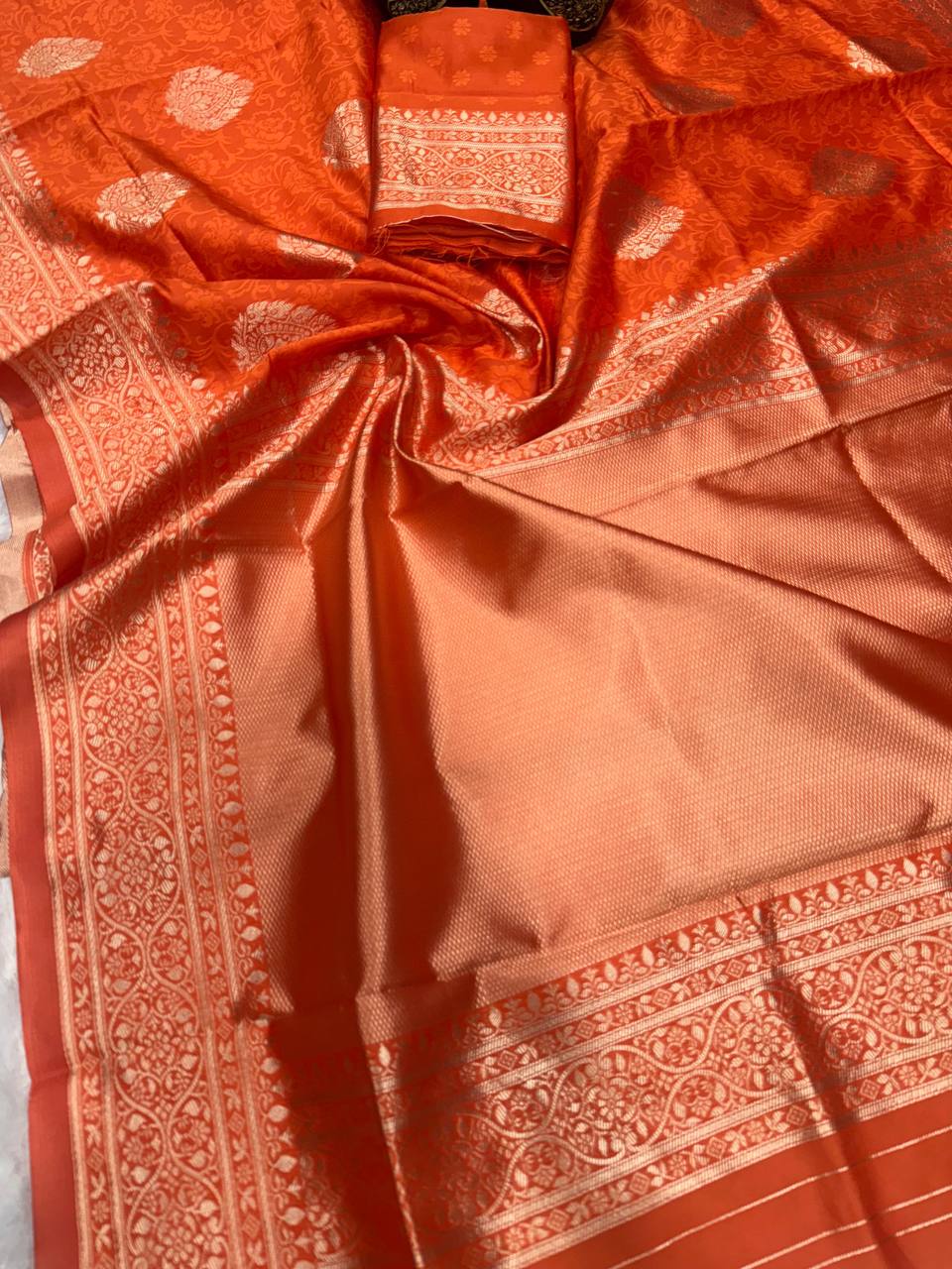 Lightweight Organic Banarasi Lichi Silk Wedding Saree