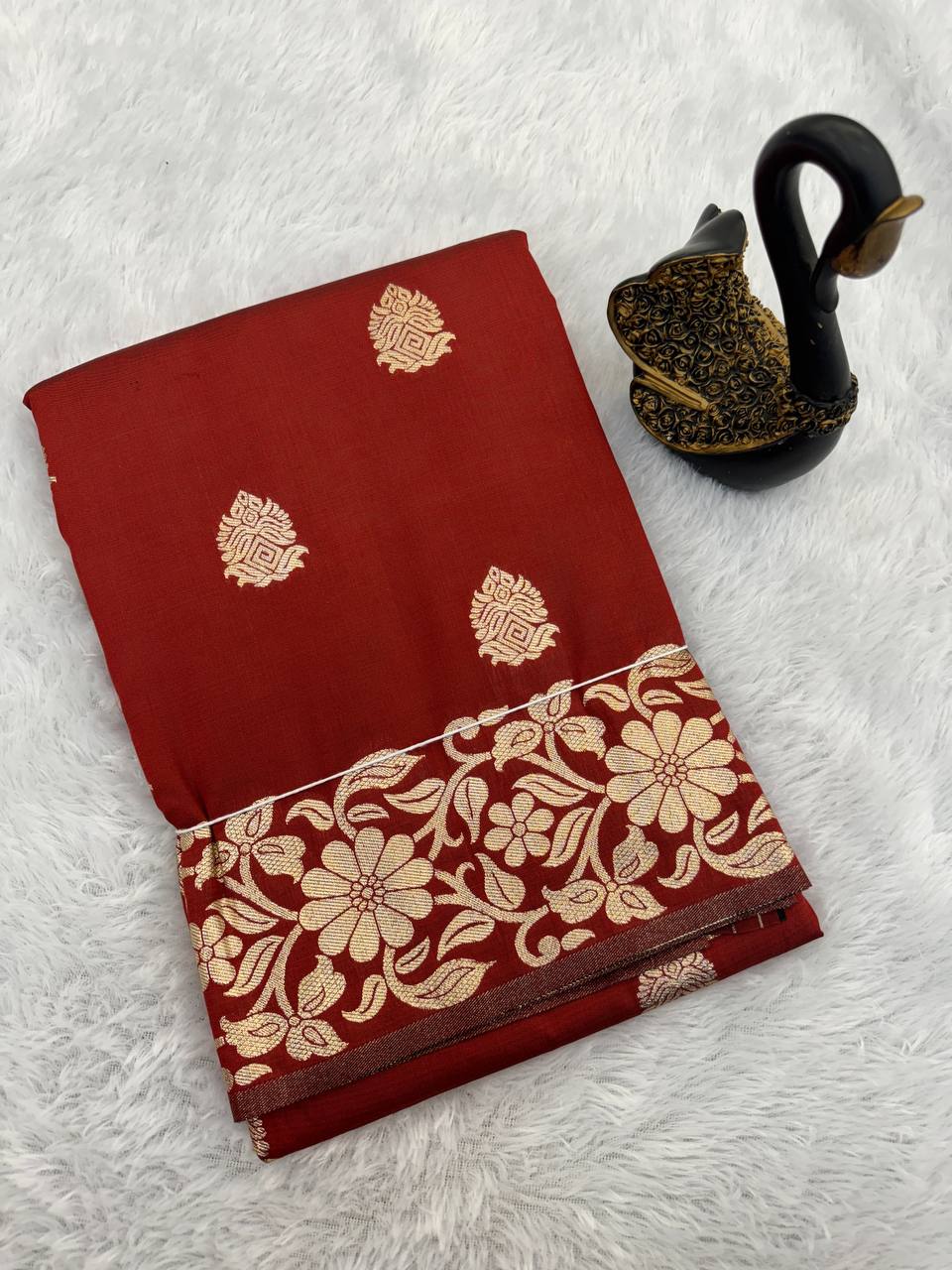 Pure Banarasi Silk Saree with Golden Zari Weaving